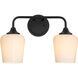 Raymond 16 inch Matte Black Wall Mount Wall Light in Opal