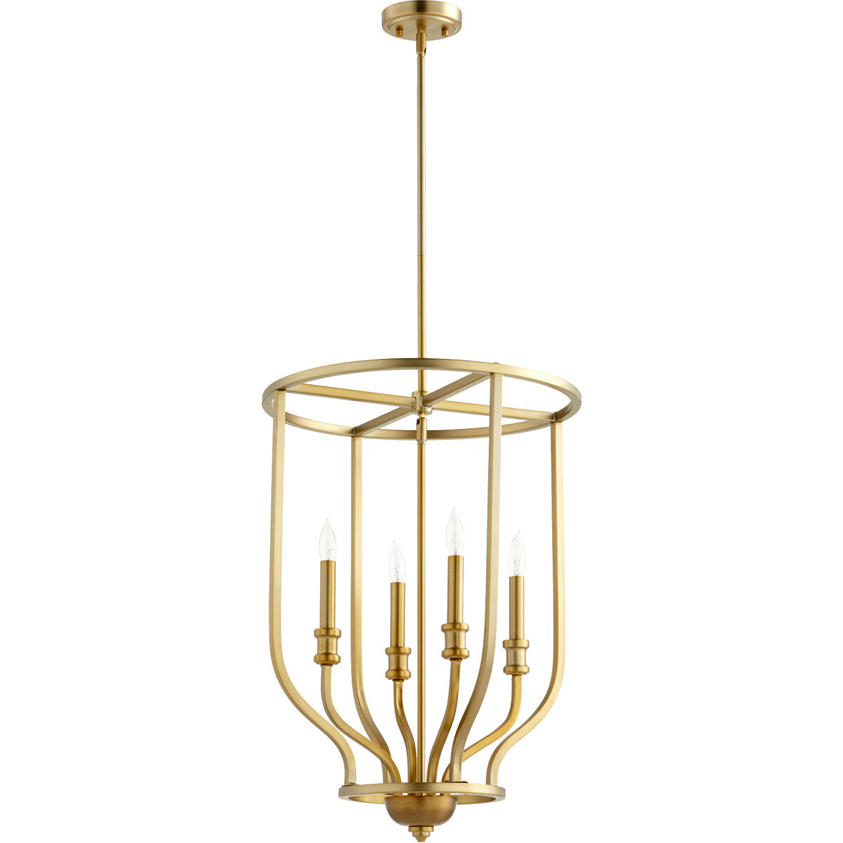 Richmond 4 Light 18 inch Aged Brass Mini Chandelier Ceiling Light