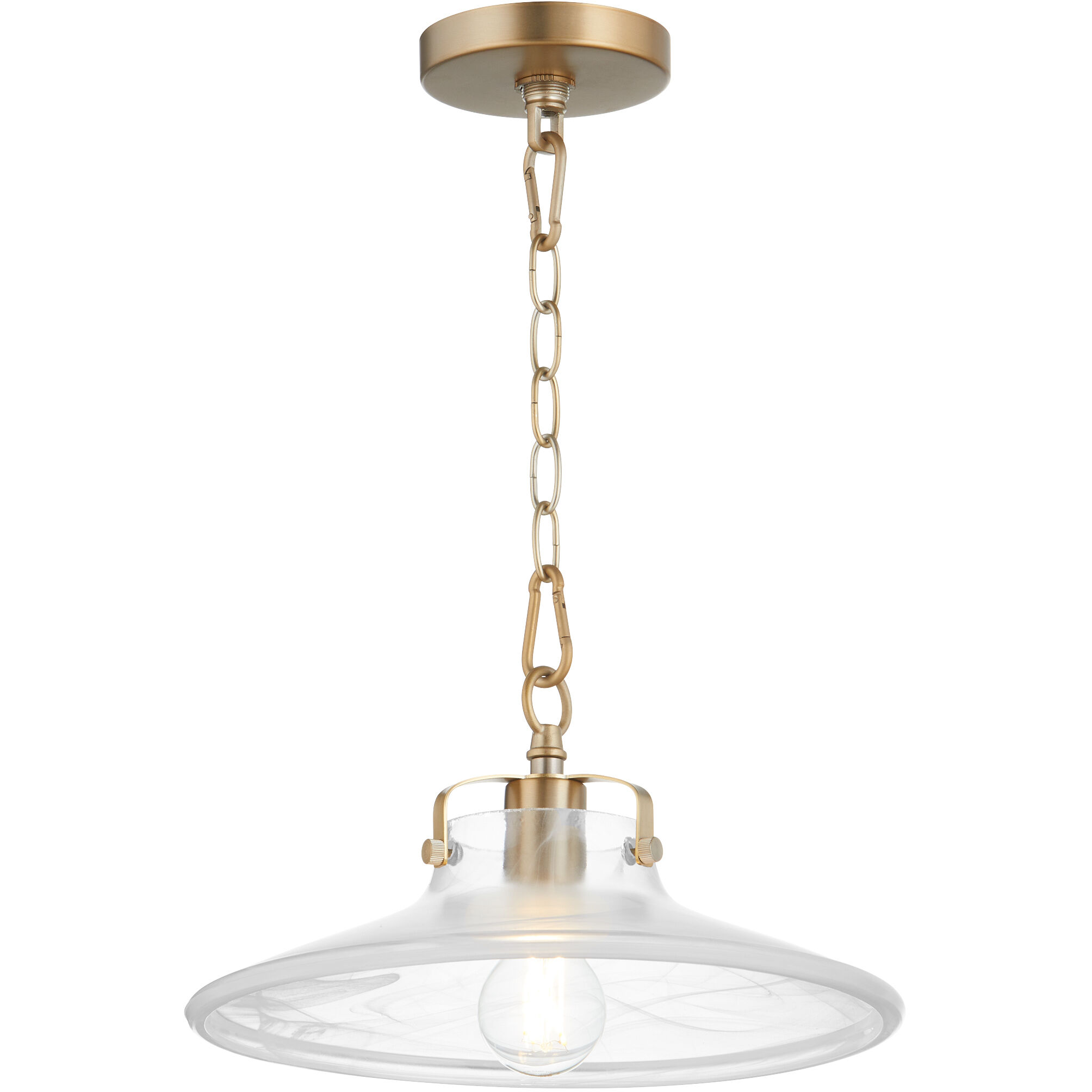 Fort Worth 1 Light 13 inch Aged Brass Dual Mount Pendant Ceiling Light