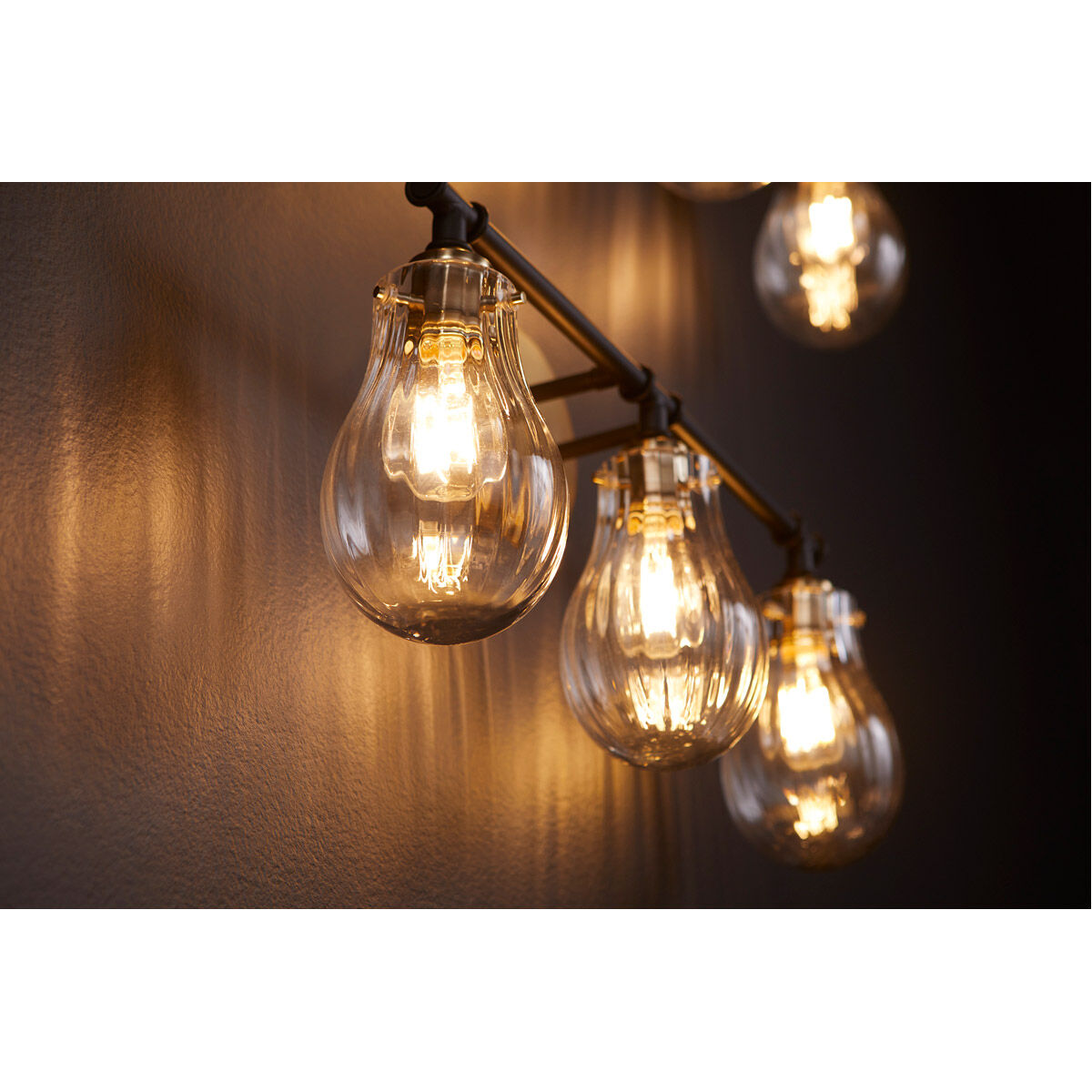 Fort Worth 3 Light 23 inch Noir with Aged Brass Bath Vanity Wall Light