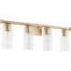 Mercier 4 Light 32 inch Aged Brass Vanity Light Wall Light