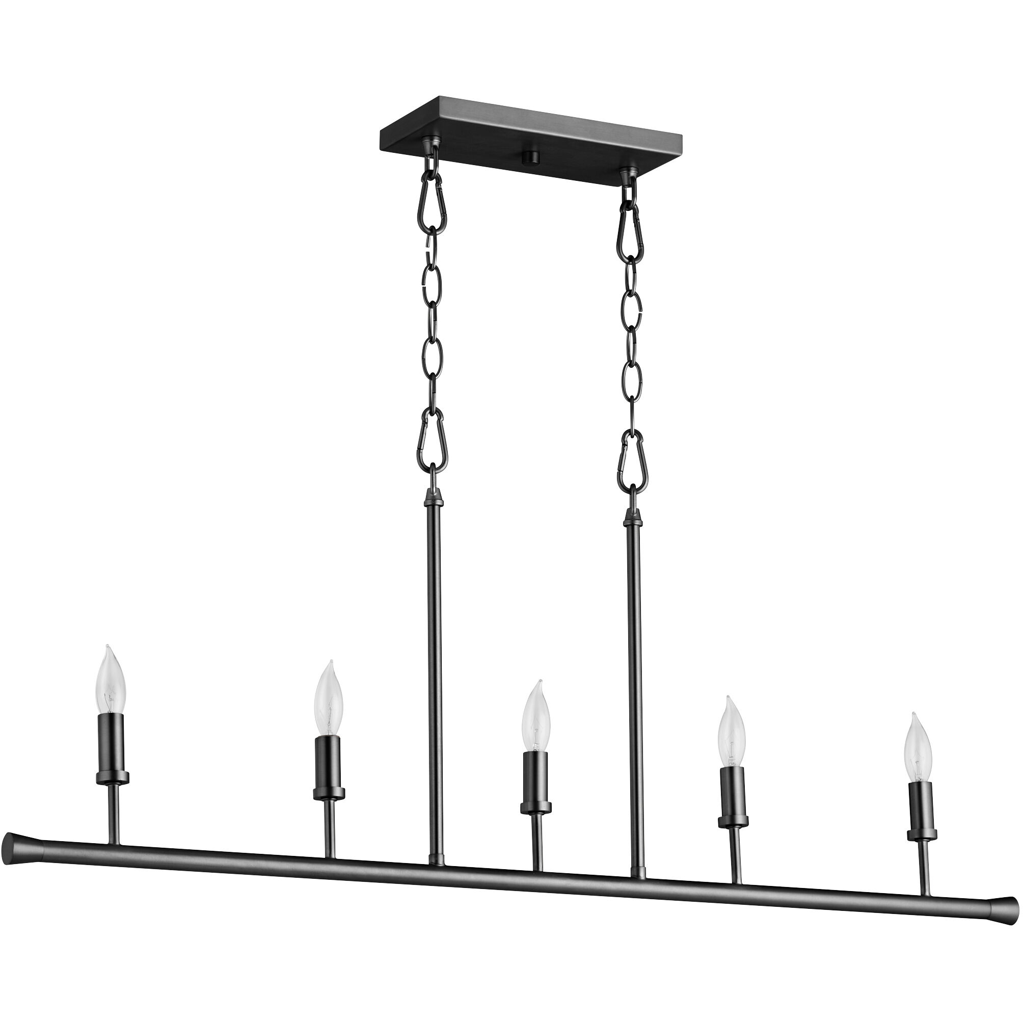 Harmony 5 Light 39 inch Matte Black Linear Chandelier Ceiling Light