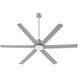 Titus 65 inch Satin Nickel with Silver Blades Ceiling Fan