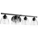 Brooks 4 Light 29 inch Noir Bath Vanity Wall Light