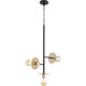 Voyager 3 Light 17 inch Noir with Aged Brass Pendant Ceiling Light