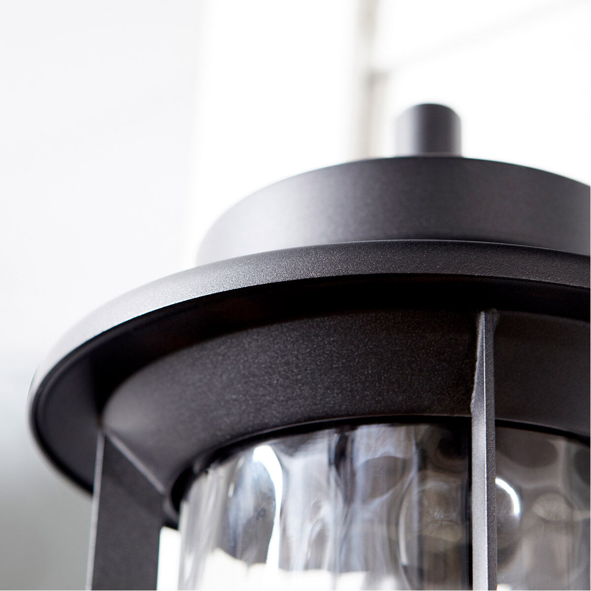 Charter 1 Light 19 inch Noir Outdoor Wall Lantern, Clear Hammered