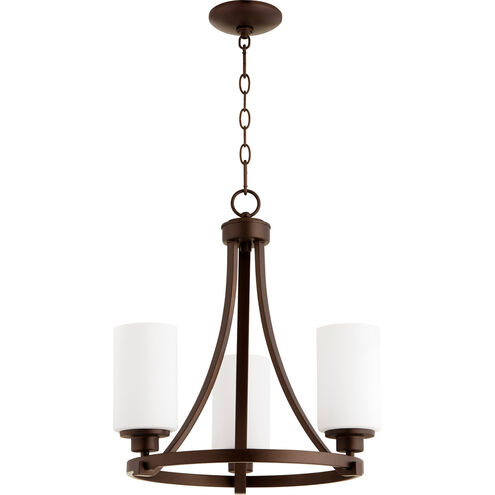 Lancaster 3 Light 18 inch Oiled Bronze Mini Chandelier Ceiling Light