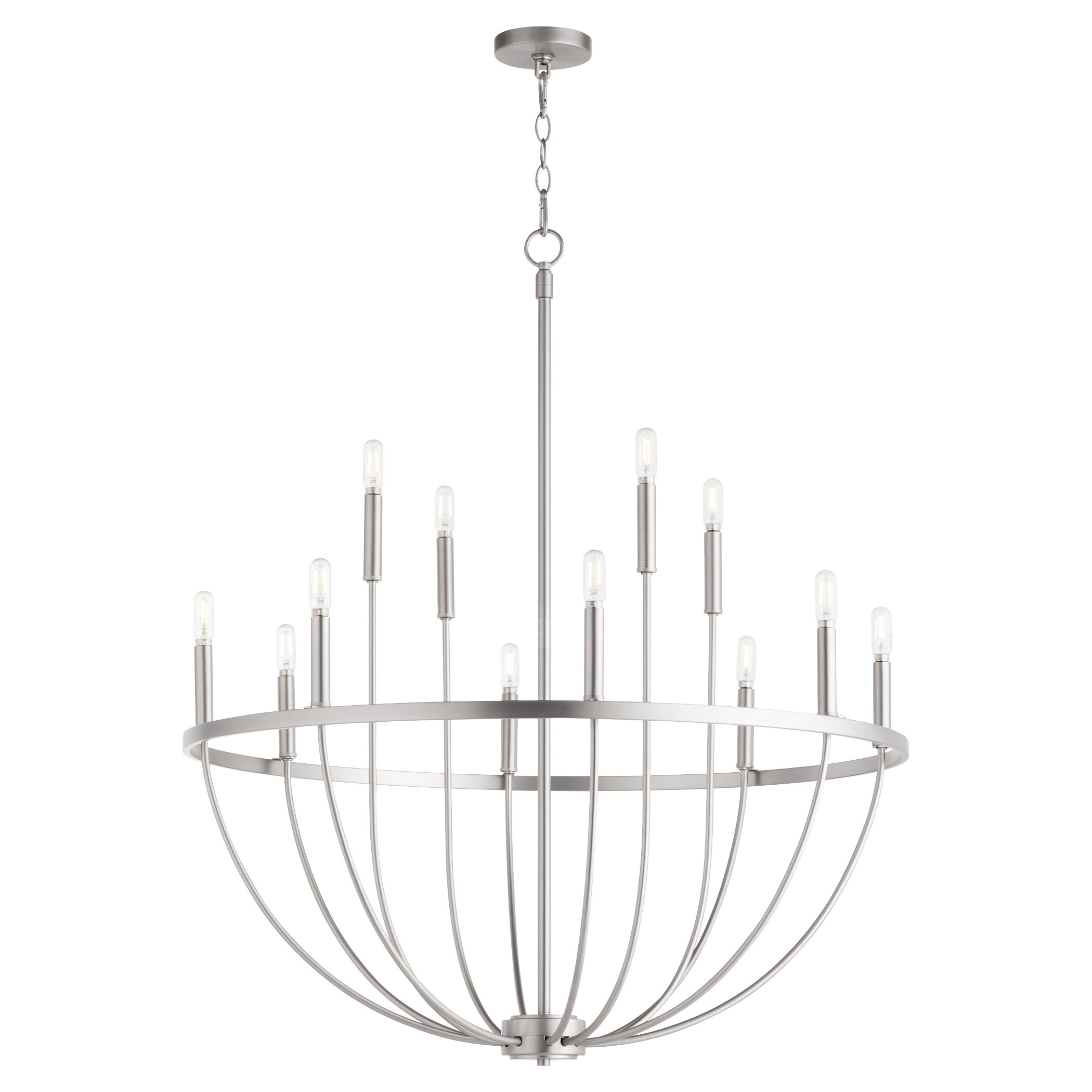 Tribute 12 Light 34 inch Satin Nickel Chandelier Ceiling Light