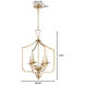 Maryse 4 Light 18 inch Aged Brass Entry Ceiling Light