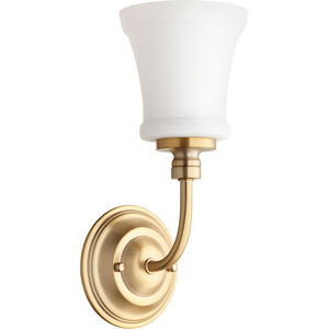 Rossington 1 Light 5 inch Aged Brass Wall Sconce Wall Light in Satin Opal