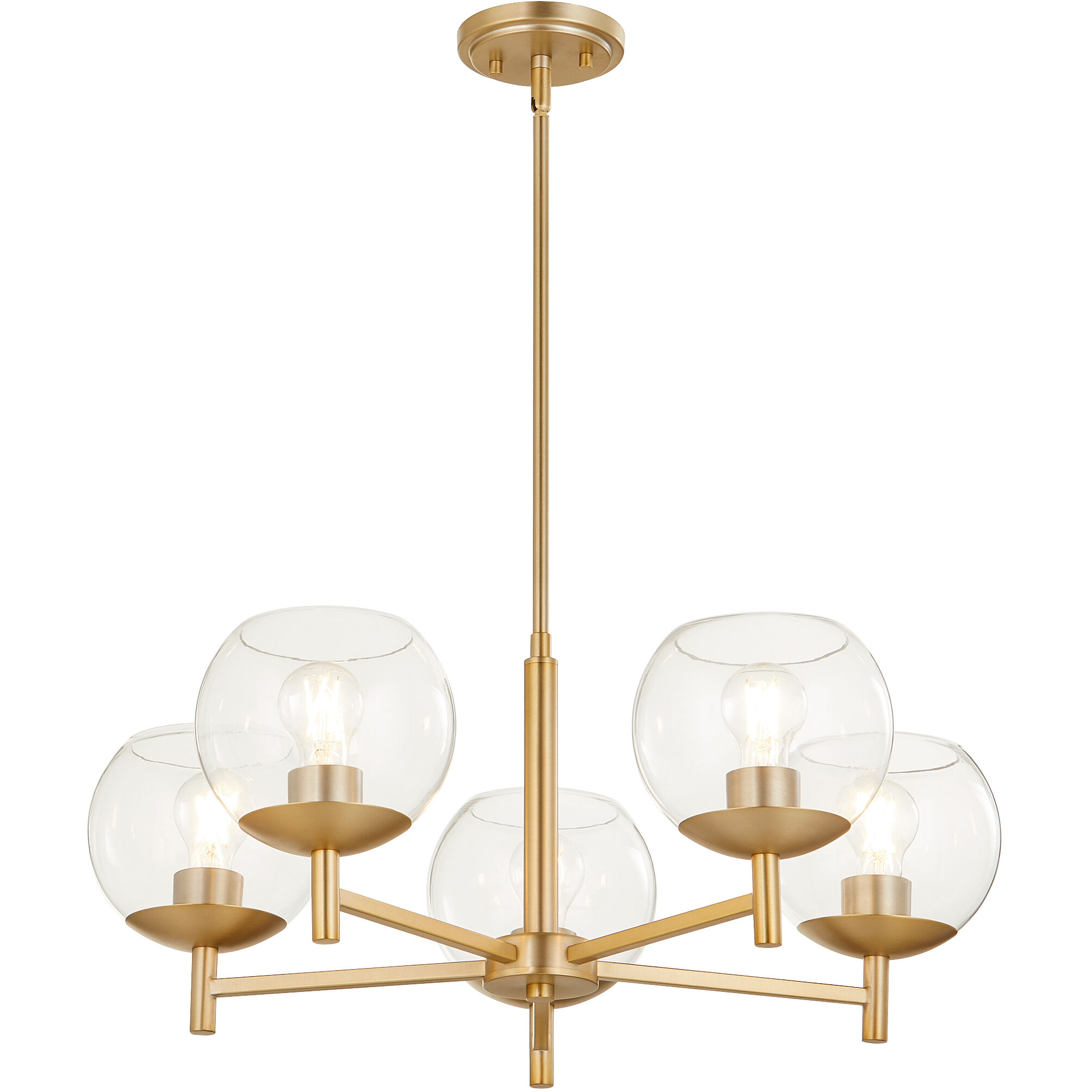 Lyon 5 Light 27 inch Aged Brass Chandelier Ceiling Light