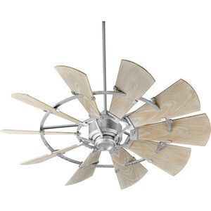 Windmill 52 inch Galvanized with Weathered Oak Blades Patio Fan