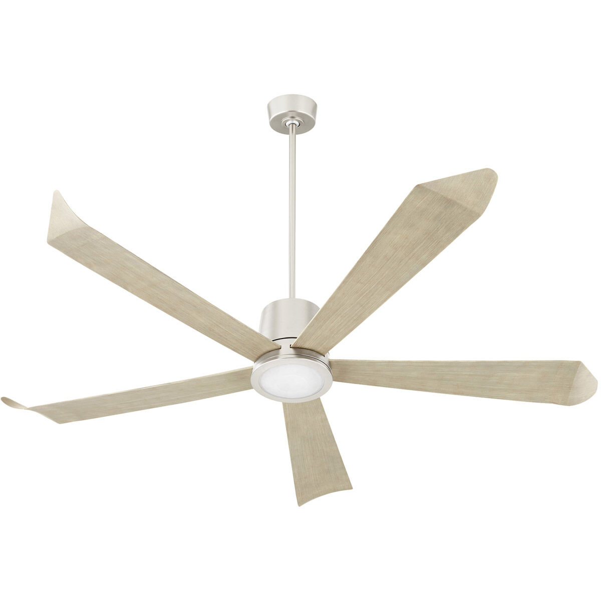 Rova 72 inch Satin Nickel with Silver Blades Patio Fan