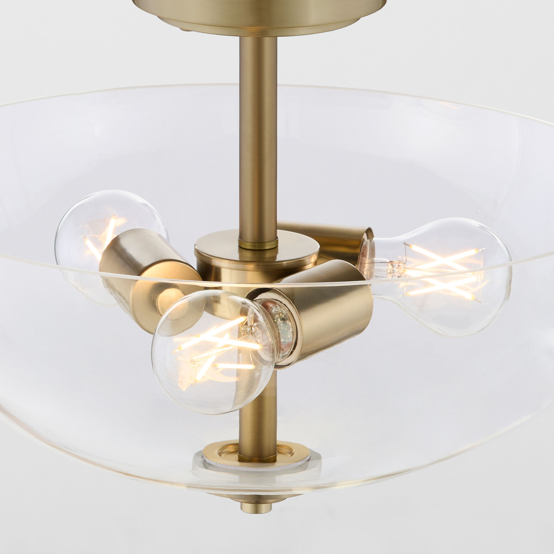 Adams 3 Light 15 inch Aged Brass Dual Mount Ceiling Light