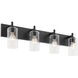 Fallstaff 4 Light 31.5 inch Matte Black Vanity Light Wall Light