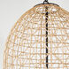 Rattan 3 Light 19 inch Matte Black Pendant Ceiling Light