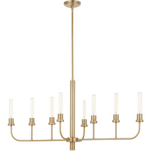 Sheridan 8 Light 44 inch Aged Brass Linear Chandelier Ceiling Light