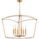 Mantle 6 Light 23.25 inch Gold Leaf Pendant Ceiling Light