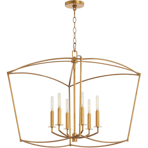 Mantle 6 Light 23.25 inch Gold Leaf Pendant Ceiling Light