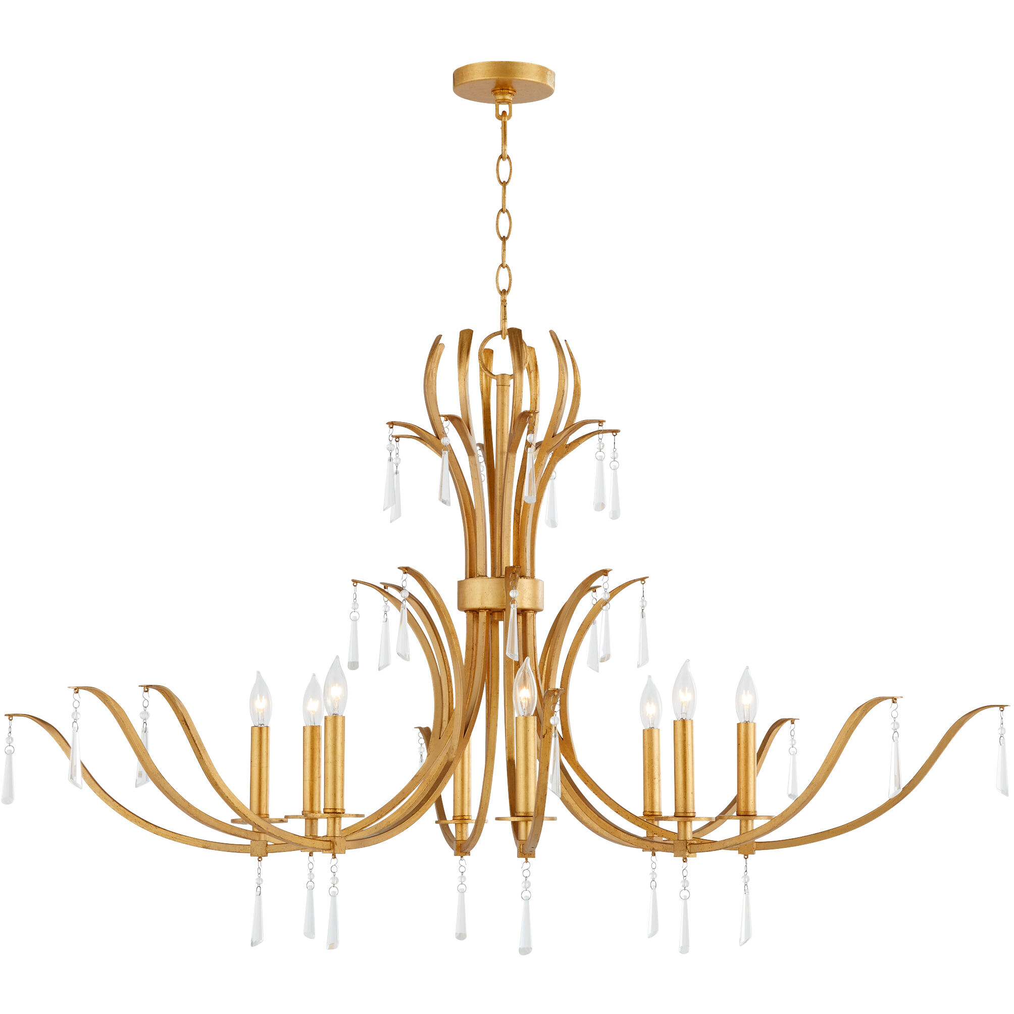 Majesty 8 Light 45 inch Gold Leaf Chandelier Ceiling Light