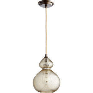 Fort Worth 1 Light 8 inch Oiled Bronze with Silver Mercury Pendant Ceiling Light