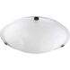 Fort Worth 3 Light 16 inch Oiled Bronze Flush Mount Ceiling Light in Faux Alabaster