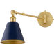 Bailey Wall Mount Wall Light in Blue and Aged Brass