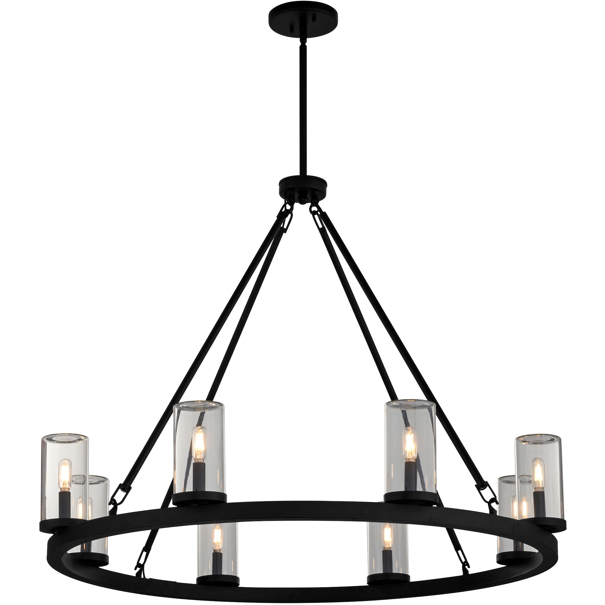 Gentry 8 Light 42 inch Matte Black Chandelier Ceiling Light