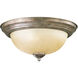 Fort Worth 2 Light 13.5 inch Mystic Silver Flush Mount Ceiling Light