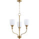 Richmond 3 Light 18 inch Aged Brass Mini Chandelier Ceiling Light