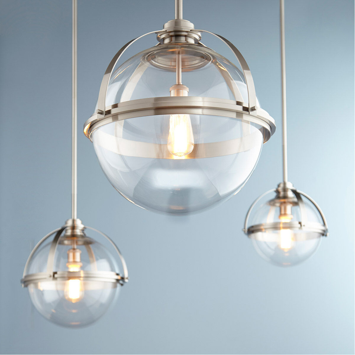 Meridian 1 Light 20 inch Satin Nickel Pendant Ceiling Light