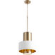 Fort Worth 1 Light 12 inch Studio White and Aged Brass Pendant Ceiling Light 