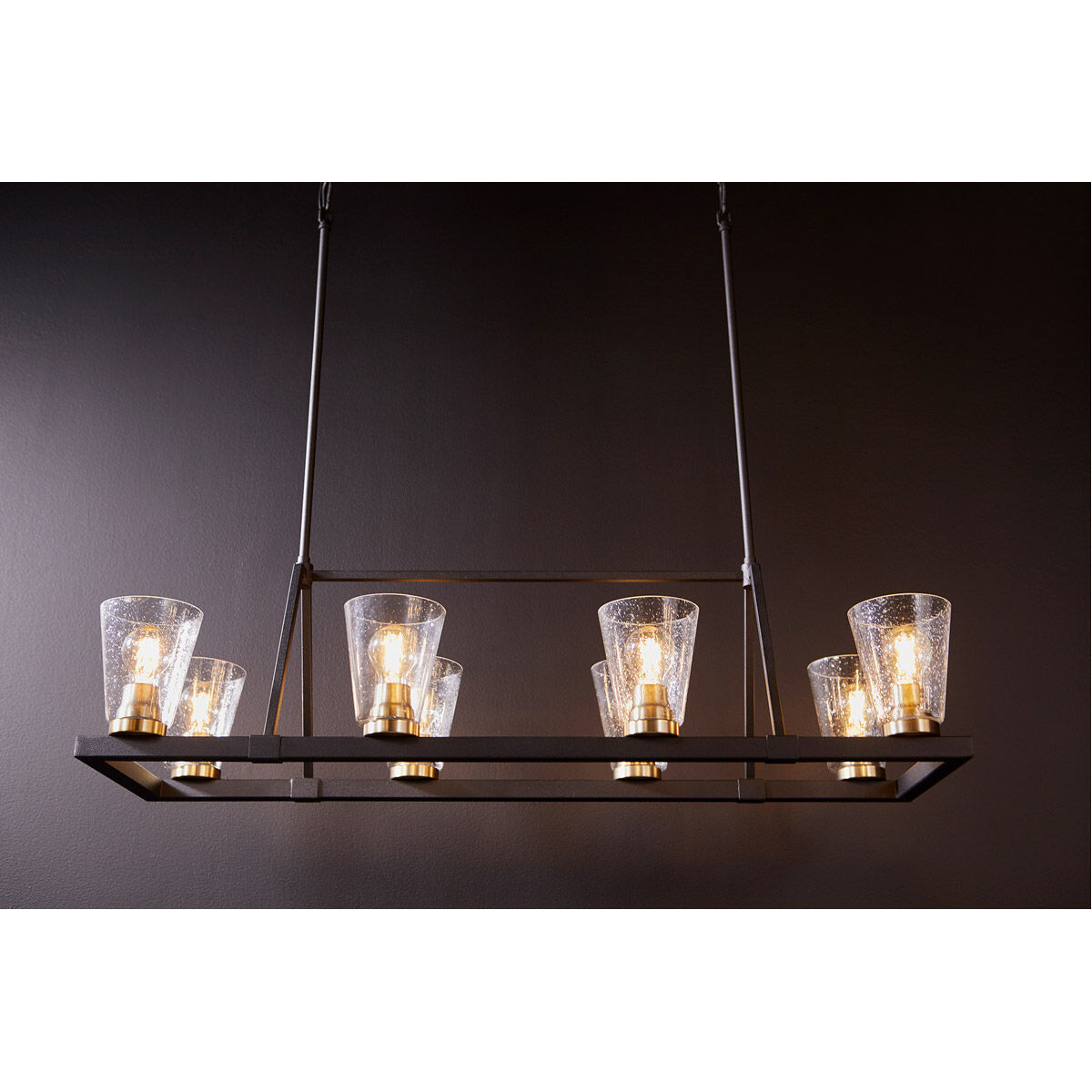 Paxton 8 Light 16 inch Noir and Aged Brass Chandelier Ceiling Light