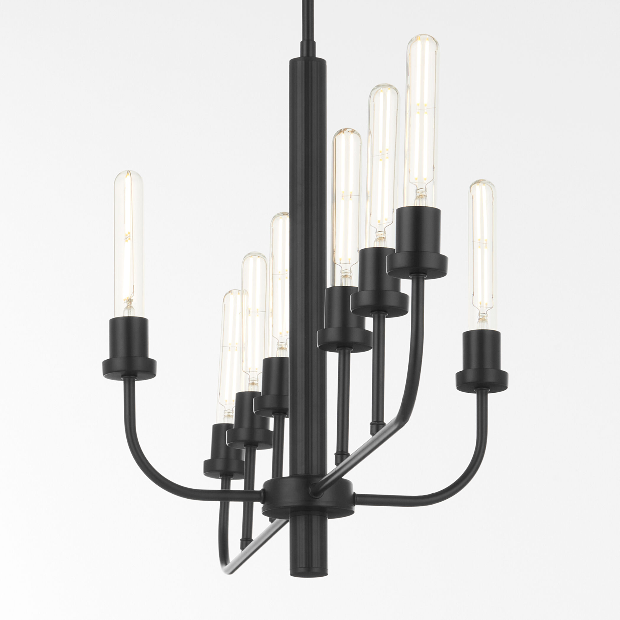 Sheridan 44 inch Matte Black Linear Chandelier Ceiling Light
