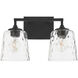 Eldorado 2 Light 15 inch Matte Black Vanity Light Wall Light 