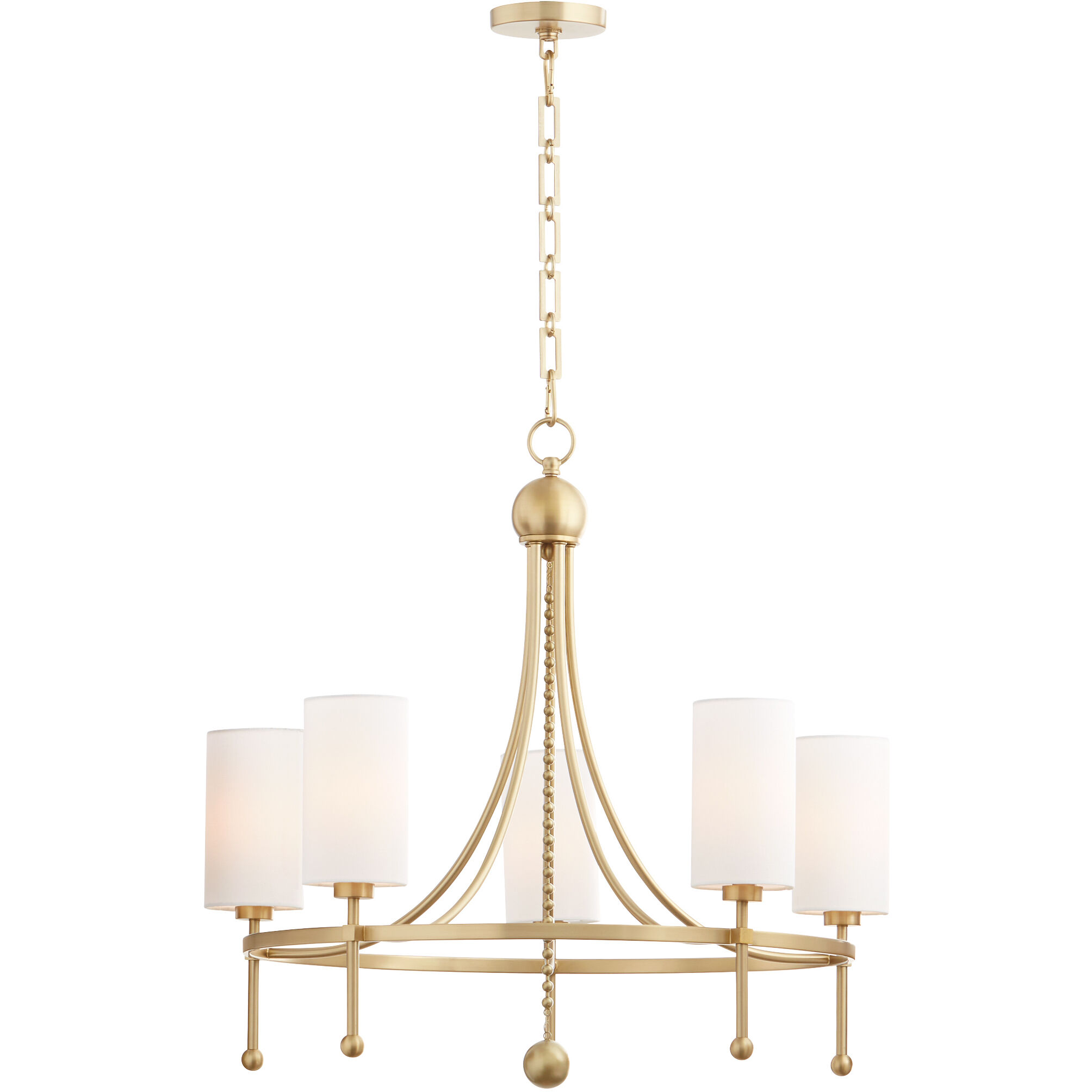 Lee Boulevard 5 Light 28 inch Aged Brass Chandelier Ceiling Light