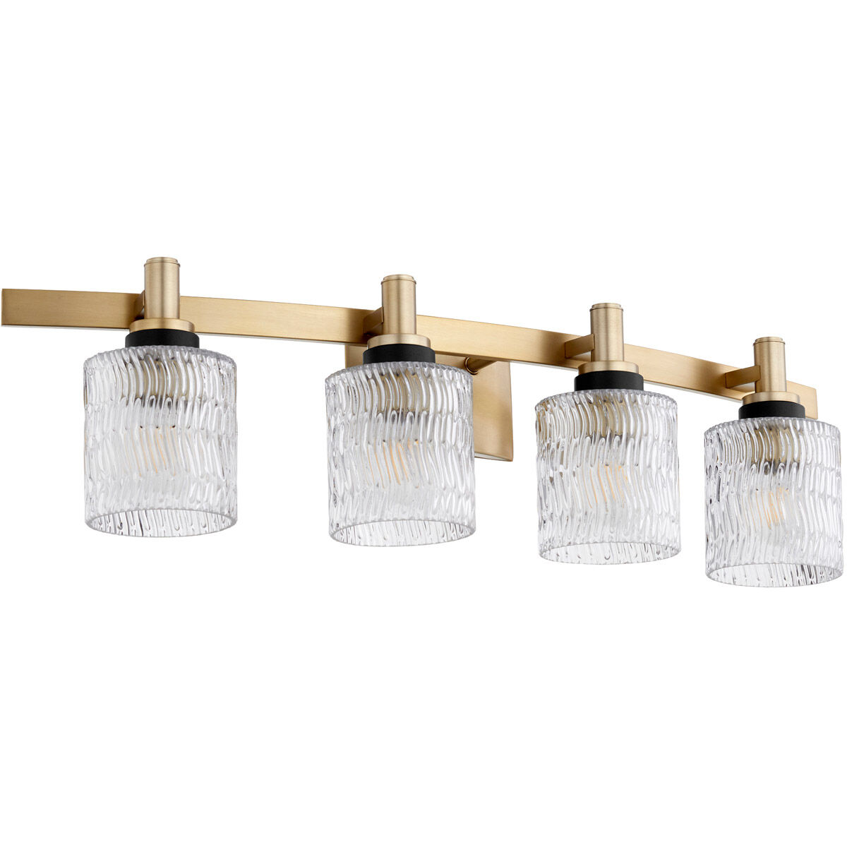 Stadium 4 Light 33 inch Aged Brass Vanity Light Wall Light