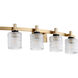 Stadium 4 Light 33 inch Aged Brass Vanity Light Wall Light