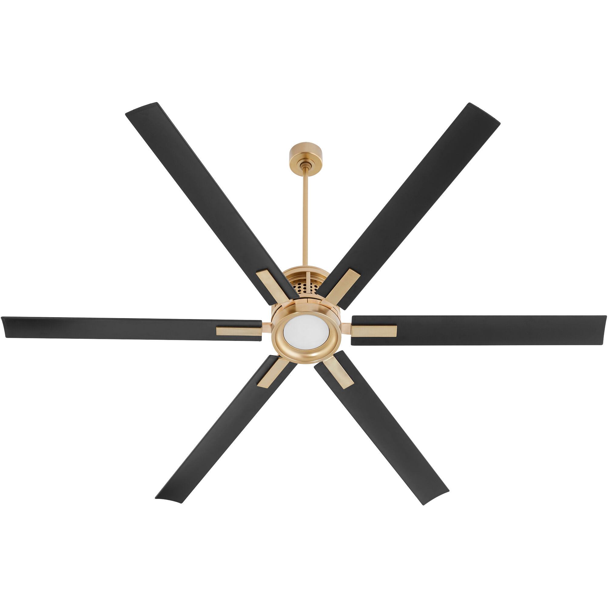 Zeus 80 inch Aged Brass with Matte Black Blades Patio Fan