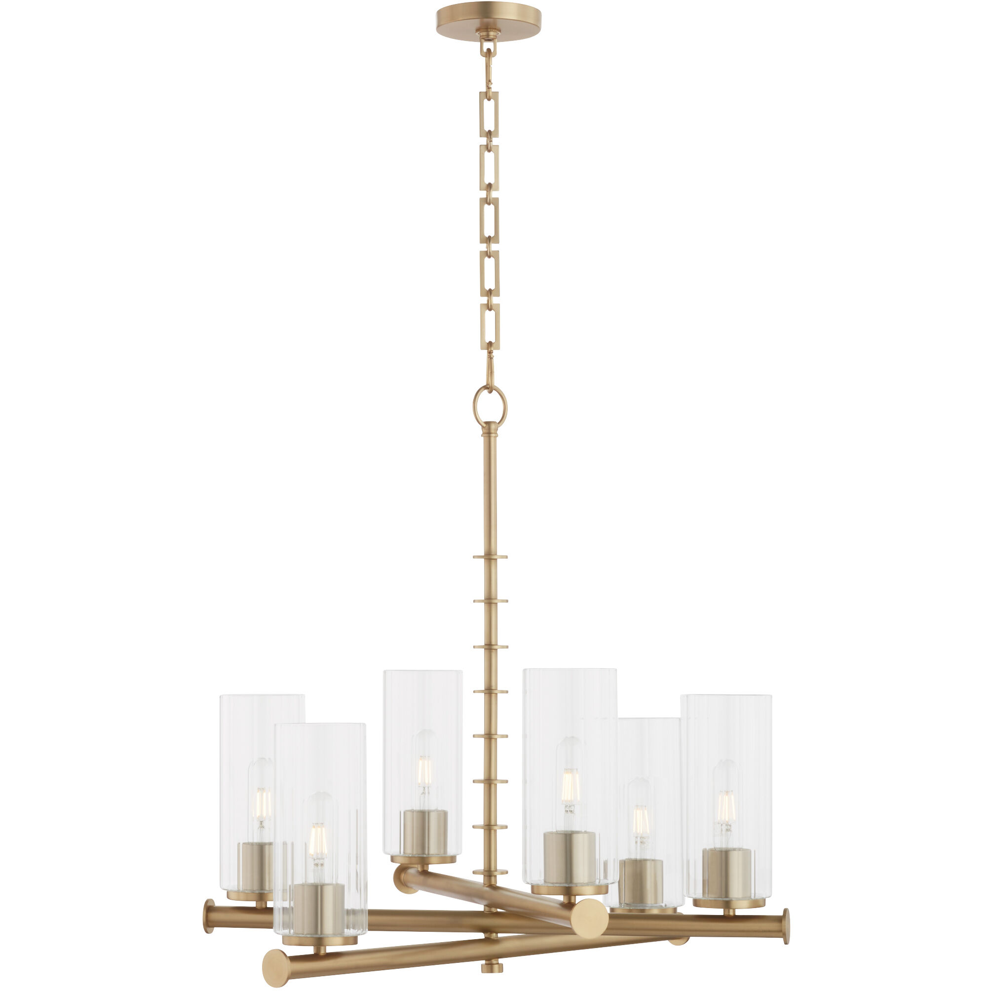 Mercier 6 Light 26 inch Aged Brass Chandelier Ceiling Light