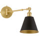 Bailey 1 Light 7.25 inch Matte Black and Aged Brass Wall Mount Wall Light