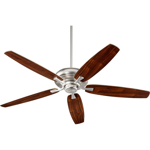 Apex 56 inch Satin Nickel with Satin Nickel/Walnut Blades Indoor Ceiling Fan