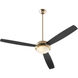 Expo 60 inch Aged Brass with Matte Black/Walnut Blades Ceiling Fan