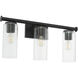 Mercier 3 Light 23.25 inch Matte Black Vanity Light Wall Light