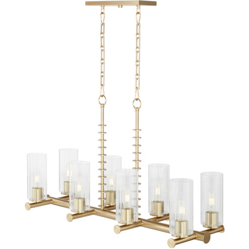 Mercier 8 Light 40.25 inch Aged Brass Linear Chandelier Ceiling Light