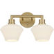 Cassini 2 Light 15.5 inch Aged Brass Vanity Light Wall Light