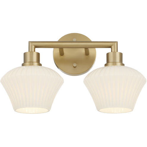 Cassini 2 Light 15.5 inch Aged Brass Vanity Light Wall Light