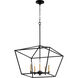 Gabriel 5 Light 21 inch Noir Nook Ceiling Light, Quorum Home