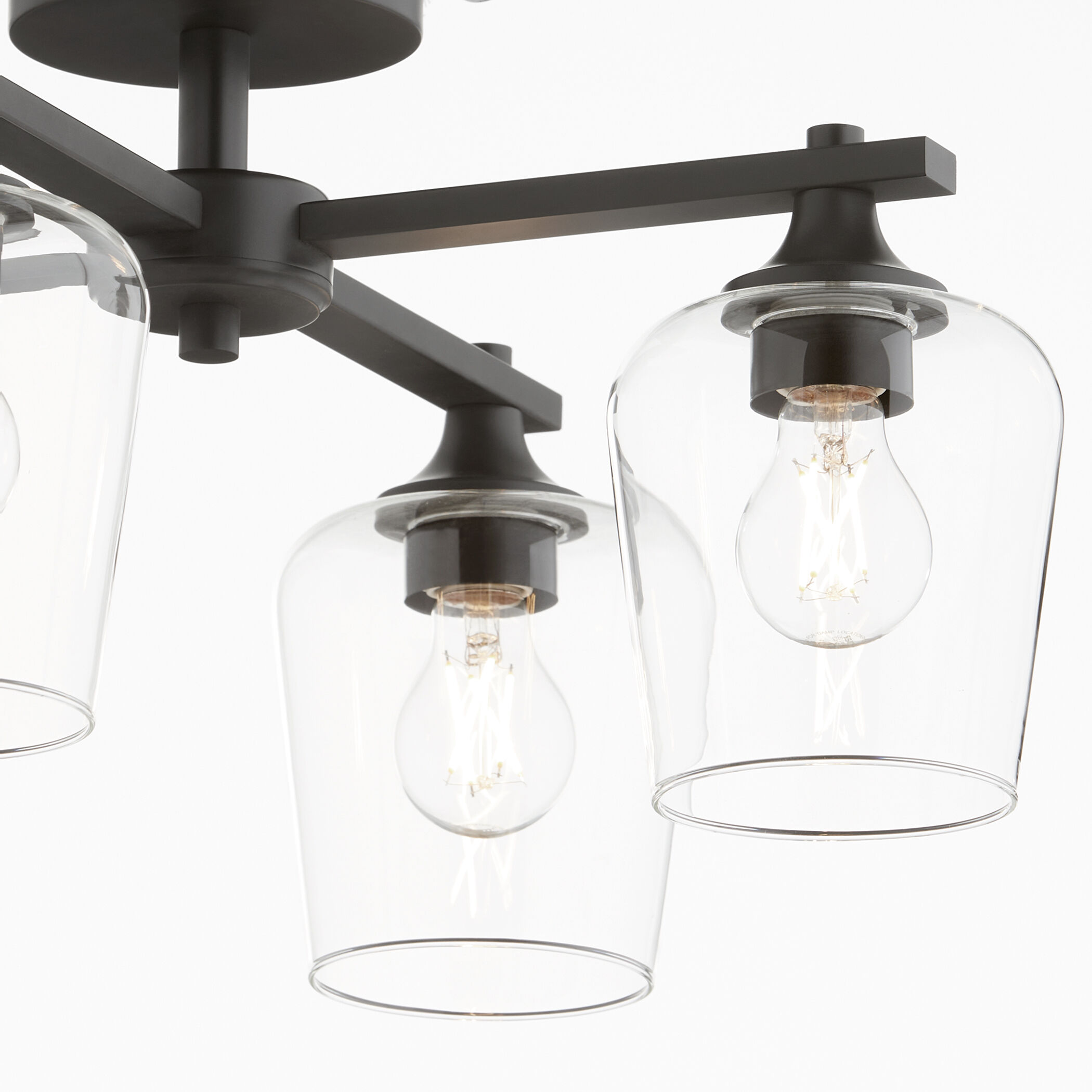 Veno 4 Light 22 inch Matte Black Semi Flush Mount Ceiling Light