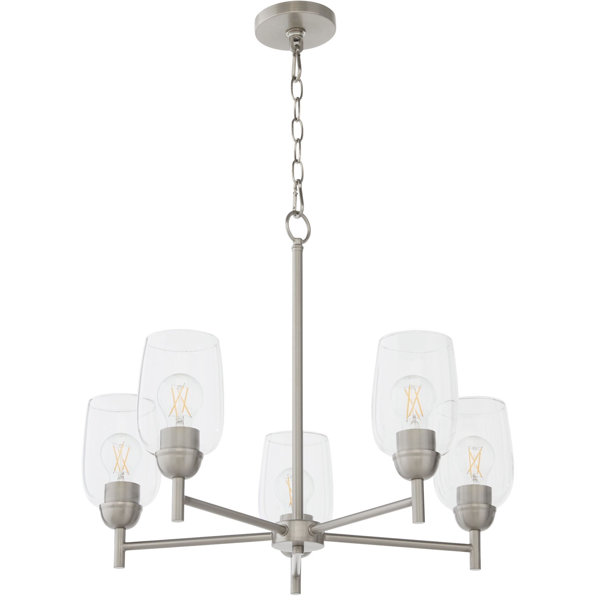 Wallinger 5 Light 24.5 inch Satin Nickel Chandelier Ceiling Light